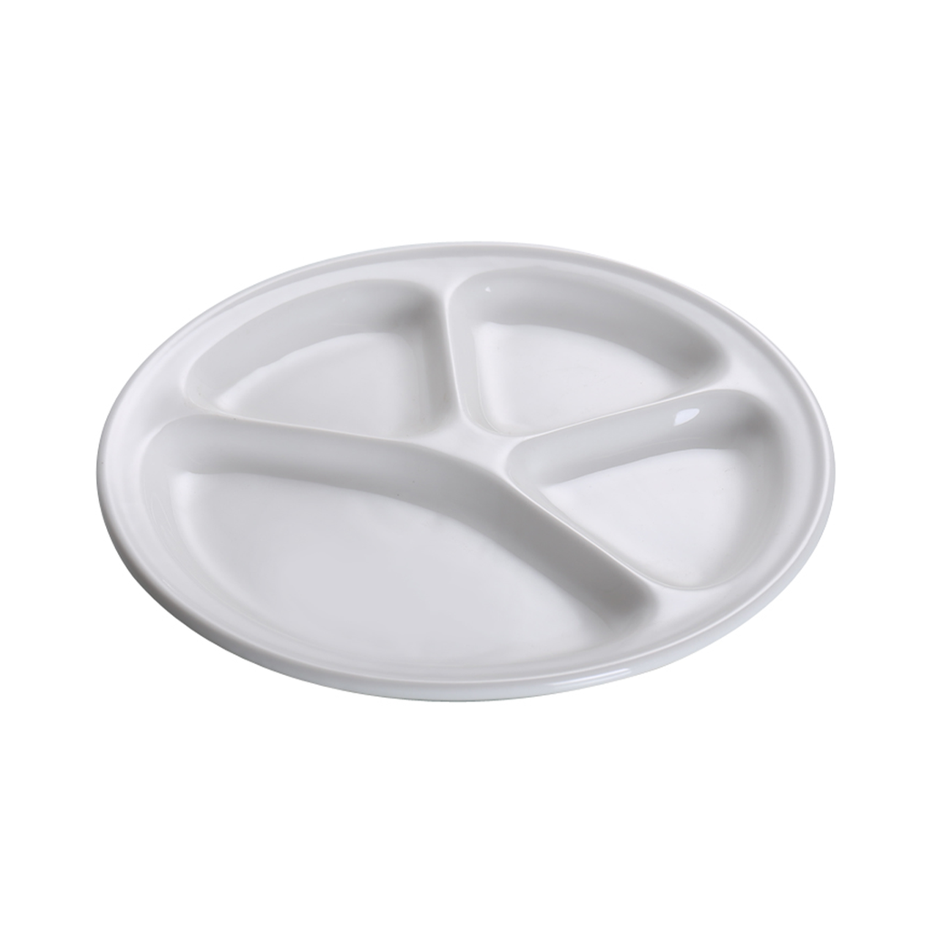 Porceletta Ivory Porcelain Divided Plate 10.5"