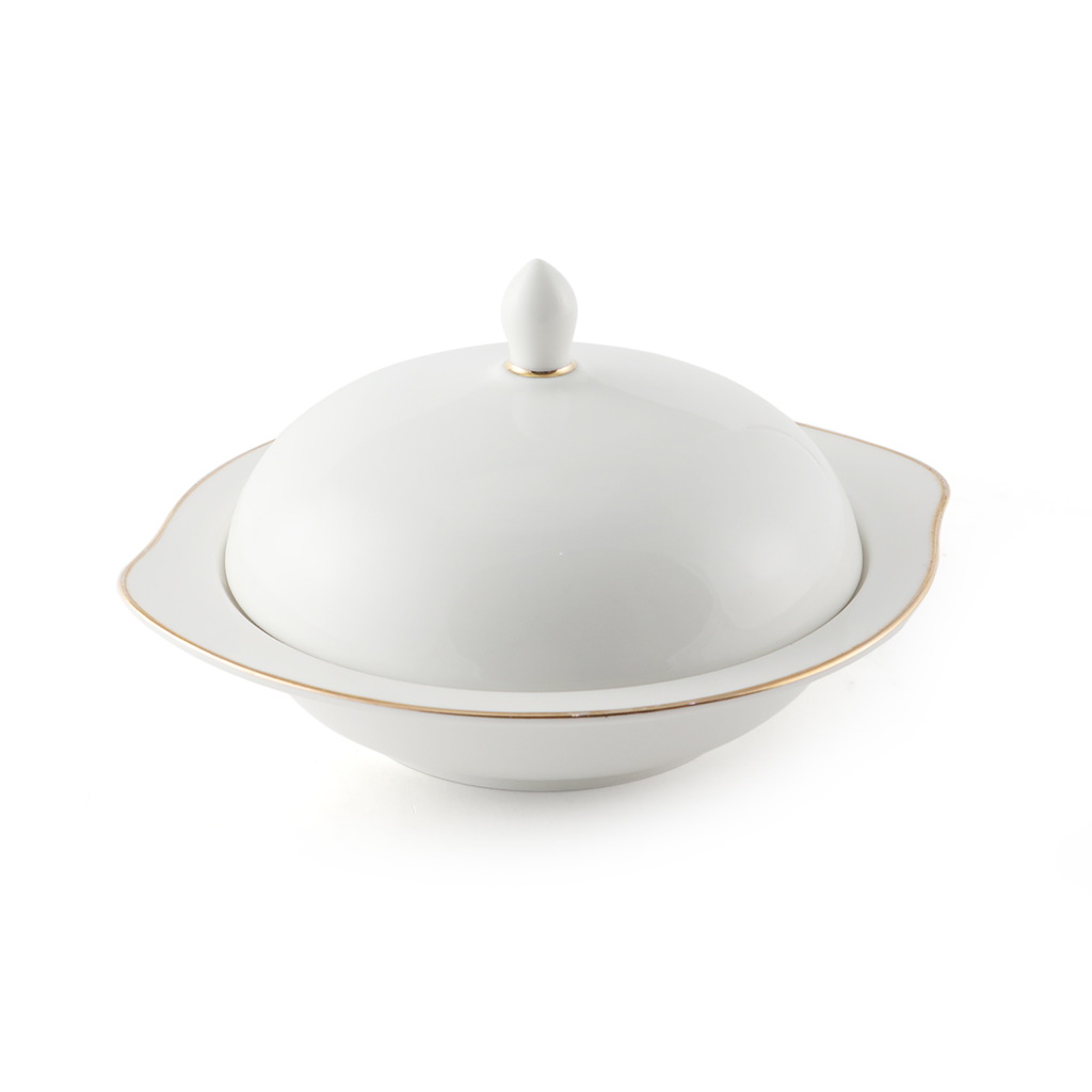 Porceletta Ivory Porcelain Bowl with Cover 16.4 cm