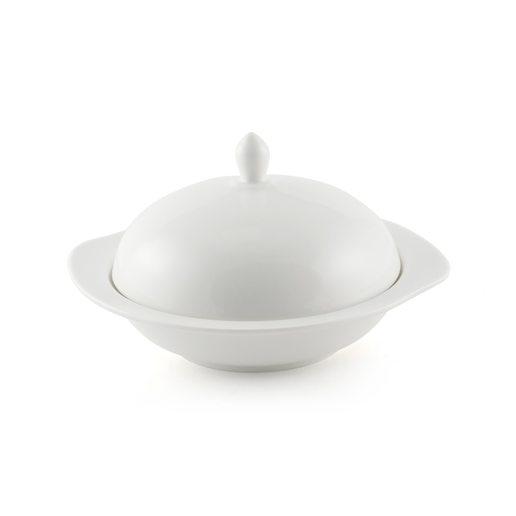 Porceletta Ivory Porcelain Bowl with Cover 19 cm