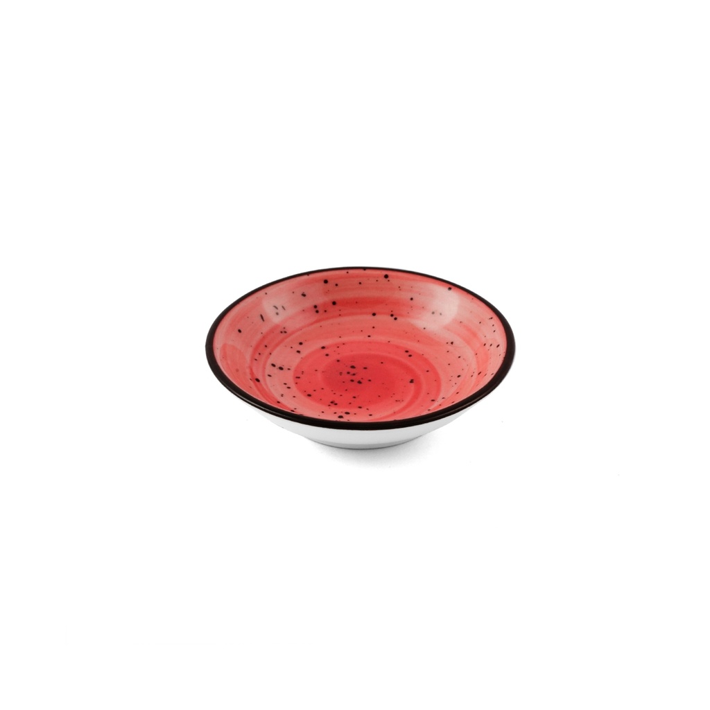 Porceletta Red Color Glazed Porcelain9.75 cm Sauce Dish
