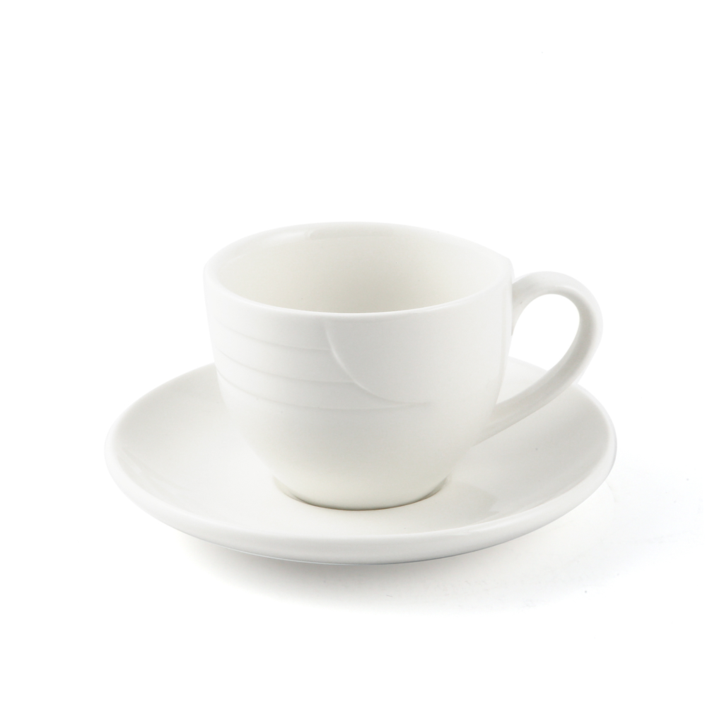 Porceletta Ivory Porcelain Coffee Cup & Saucer Castillo Design 90 ml