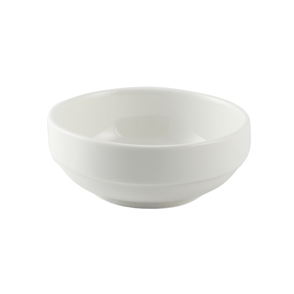 Porceletta Ivory Porcelain Stackable Rimmed Bowl 4.5"