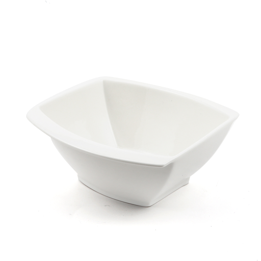 [08-287] Porceletta Ivory Porcelain Square Soup Bowl Meena Design 20 cm
