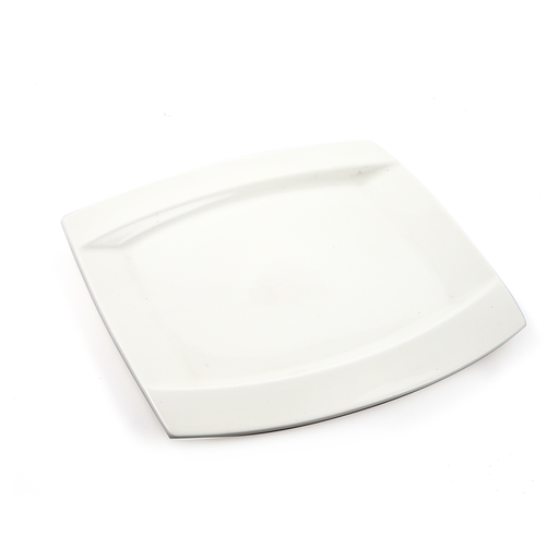 [08-291] Porceletta Ivory Porcelain Square Plate Meena Design 21.5 cm / 9"
