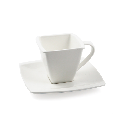 [08-297] Porceletta Ivory Porcelain Coffee Cup & Saucer Meena Design 220 ml