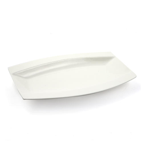 [08-311] Porceletta Ivory Porcelain Rectangular Soup Plate Meena Design 34 cm / 14"