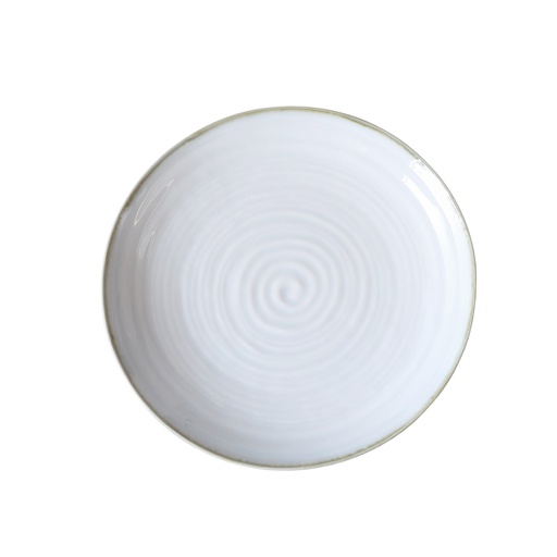 [08-318D2] Porceletta Terra Reactive Glaze Porcelain 8" Rimmed Thin Flat Plate
