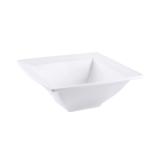 [08-326] Porceletta Ivory Porcelain Square Bowl Double Rim 20 cm