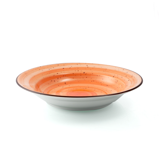 [08-442DO] Porceletta Orange Color Glazed Porcelain Soup Plate 23 cm / 9"