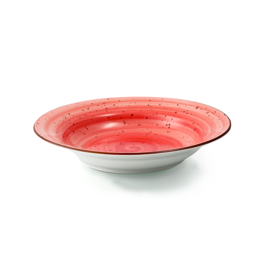 [08-442DR] Porceletta Red Color Glazed Porcelain Soup Plate 23 cm / 9"