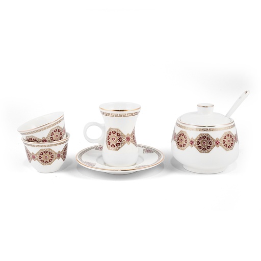 [08-524] Porceletta Ivory Porcelain 27 Pieces Tea & Coffee Serving Set