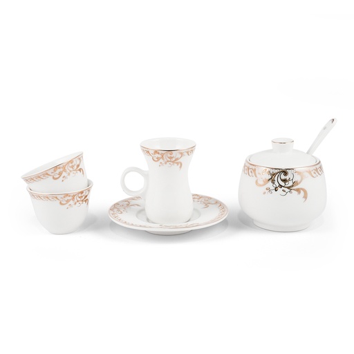 [08-526] Porceletta Ivory Porcelain 27 Pieces Tea & Coffee Serving Set