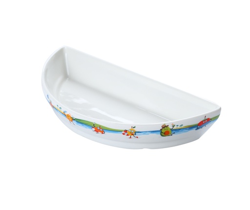 [08-1384KD2] Porceletta Ivory Porcelain Kids Half Moon Dish 20 cm