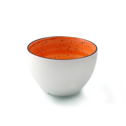[08-1393DO] Porceletta Orange Color Glazed Porcelain Soup Cup 4"