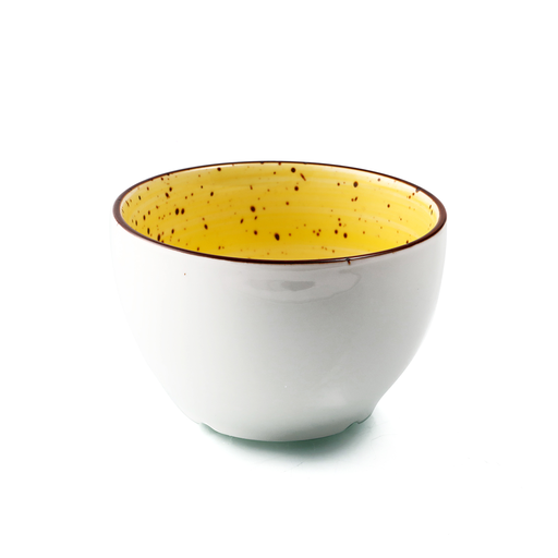 [08-1393DY] Porceletta Yellow Color Glazed Porcelain Soup Cup 4"