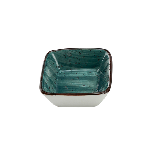 [08-398DG] Porceletta Green Color Glazed Porcelain green Square Dish 7 cm