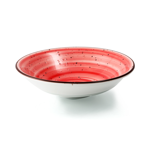 [08-422DR] Porceletta Red Color Glazed Porcelain Salad Bowl 16.8 cm
