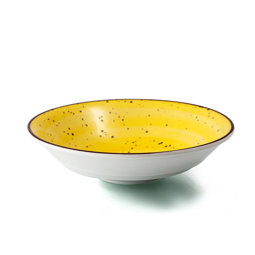 [08-422DY] Porceletta Yellow Color Glazed Porcelain Salad Bowl 16.8 cm
