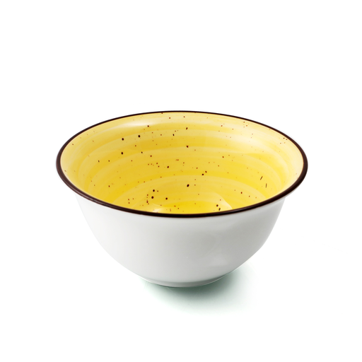 [08-427DY] Porceletta Yellow Color Glazed Porcelain Bowl 14.5 cm