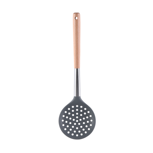 [01-201] Vague Silicone Grey Silicone Skimmer with Oak Wood Handle