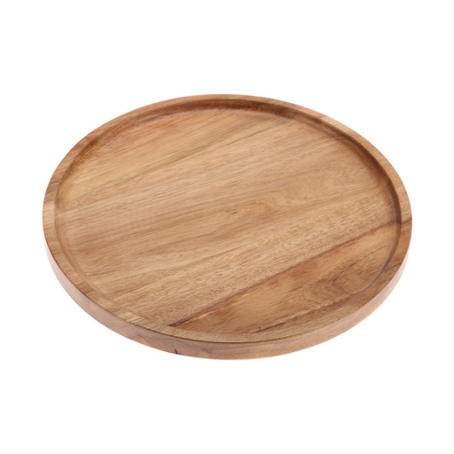 [01-323] Vague Round Wooden Tray 20 cm