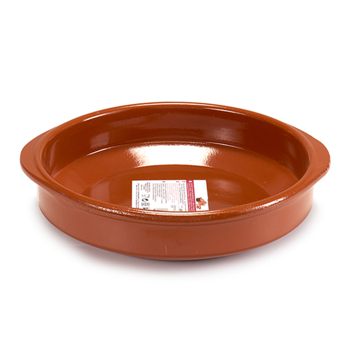 [32-027] Arte Regal Brown Clay Round Deep Plate with Handle 28 cm / 99502