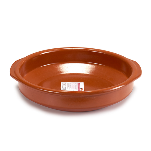 [32-032] Arte Regal Brown Clay Round Deep Plate with Handle 38 cm / 99497