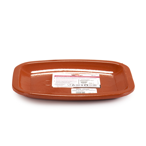 [32-045] Arte Regal Brown Clay Flat Rectangular Plate 26 cm / 11" / 99526