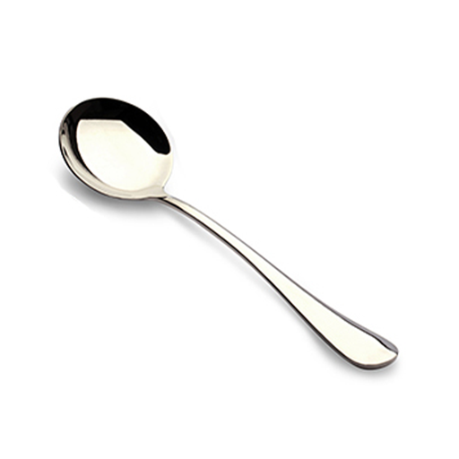 [13-112P] Vague Plano Stainless Steel Soup Spoon