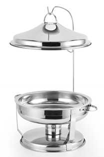 [13-1254] Vague Stainless Steel Round Chafing Dish withCover 6 Liter