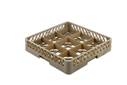 [13-1274BG] Vague Plastic 9 compartment Glass Rack Beige