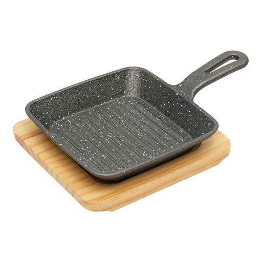 [13-1370] Vague Cast Iron Sizzling with Base 16 cm
