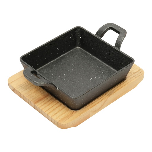 [13-1372] Vague Cast Iron Sizzling with Base 12.5 cm