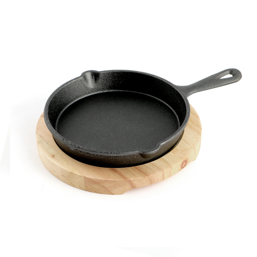 [13-1386] Vague Cast Iron Sizzling with Base 12 cm