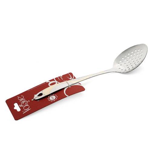 [13-1399] Vague Stainless Steel Serving Spoon with Hole 28 cm