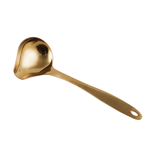 [13-1414] Vague Stainless Steel Gold Serving Spoon 24 cm