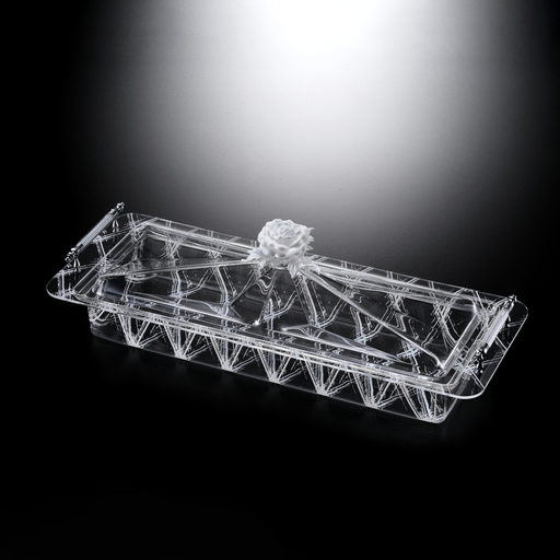 [02-1010W] Vague Acrylic Serving Set White