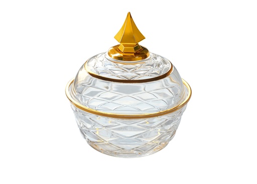 [02-1224] Vague Acrylic Transparent & Golden Dates Bowl Dia: 15 cm