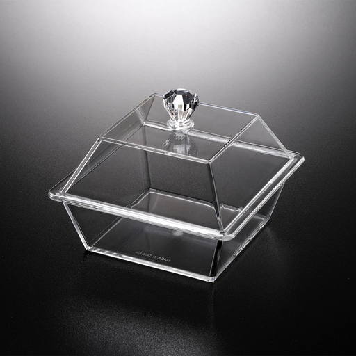 [02-1285] Vague Acrylic Square Clear Bowl Set 14 x 14 cm