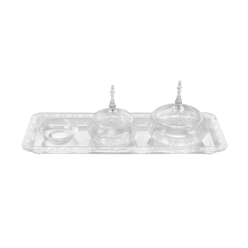 [02-1327] Vague Round Acrylic Date Bowls Set 42.5 x 15 cm