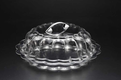 [02-413] Vague Acrylic Cake Serving Platter Set 41 cm Clear