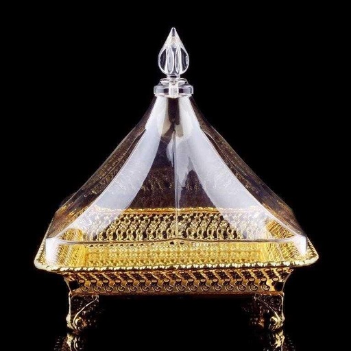 [02-420] Vague Golden Square Diamond Steel Cake Server 28 cm