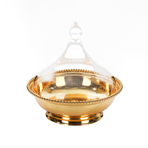[02-429] Vague Golden Steel Dates Bowl Set 19.5 cm