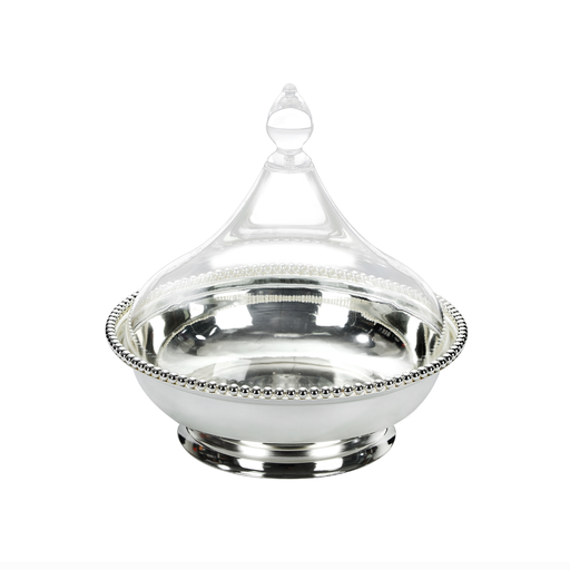 [02-433] Vague Silver Steel Dates Bowl Set 19.5 cm
