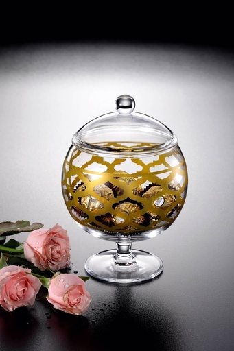 [02-618] Vague Acrylic Belly Candy Box Large Gold Printing