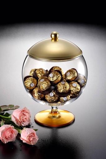 [02-619] Vague Acrylic Belly Candy Box Large Gold Coating