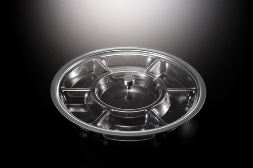 [02-1183S] Vague Vague Acrylic Serving Tray with 7 Compartment Silver Border