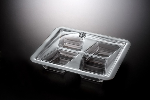 [02-1197] Vague Acrylic Square Serving Set with Dividers