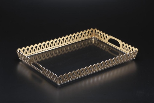 [02-681] Vague Acrylic Castle Tray Large Gold