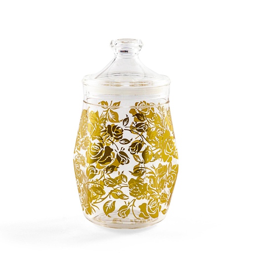 [02-702] Vague Acrylic Diamond S Jar with Gold Rose
